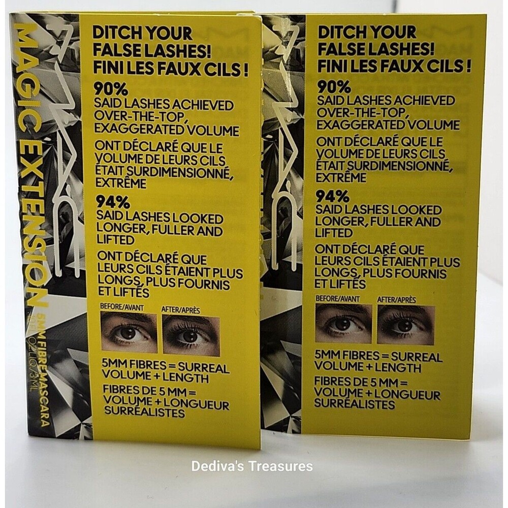 MAC Magic Extensions Eye Lash Mascara ~ BLACK ~ Travel Size 0.1oz/3ml Lot of 2